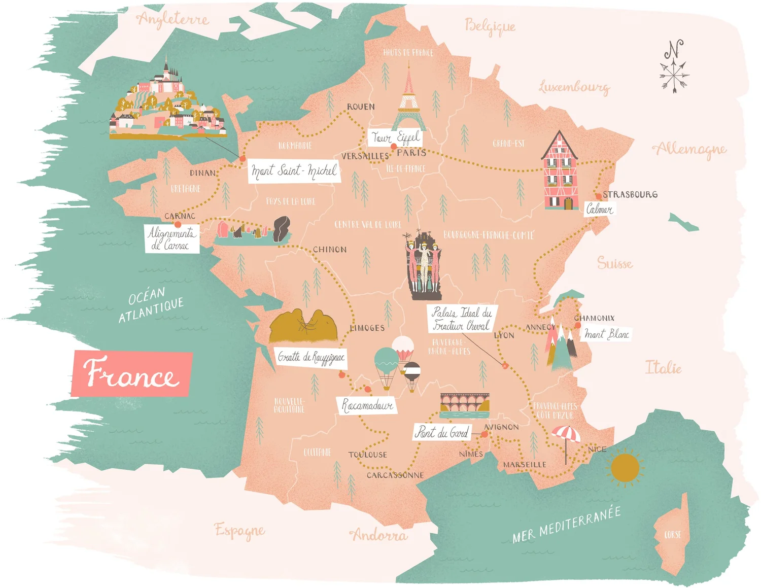 Inky map of France